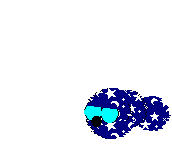 The site mascot Bluescreen, a blue worm-like creature, scratches the Petz Park widget.