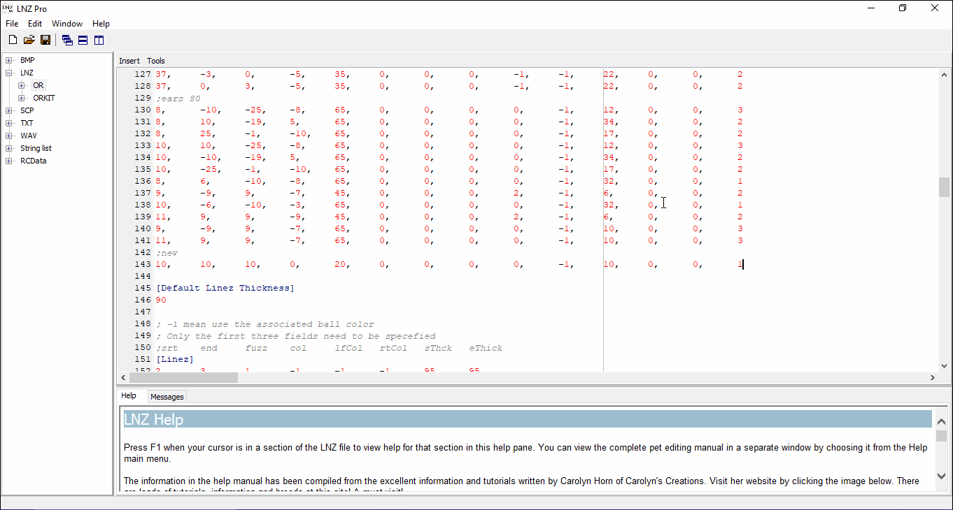 An animated GIF showing the user changing the breed name and breed initials in LNZ Pro.