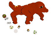 A red Lizard in Petz looks lovingly at the viewer. Her eggs have eyes.