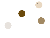 Four circular eggs in Petz. From left to right, they are white, brown, offwhite, and cream.