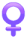 A shiny, purple female symbol, resembling a circle with a line ending in a cross.
