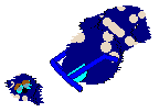 Blueberry Jam looks down at Bluescreen, who is facing the camera.