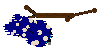 Bluescreen plays with the small stick.