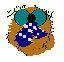 Dust Bunny, the aforementioned ginger-coloured worm, holds Bluescreen in her beak.