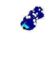 Bluescreen gags before coughing up a brownish hair ball.