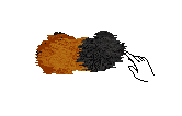A hand-like cursor pets Fluffball, who then rolls over.