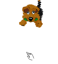 Fluffball brings the disk to the hand-like cursor and anticipates it being thrown.