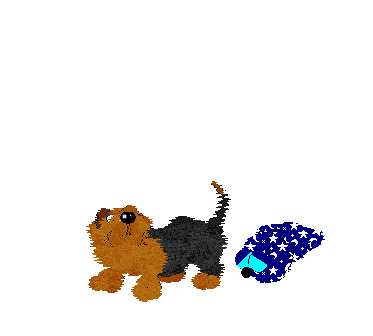 Fluffball heavily flops to the ground in front of Bluescreen, a blue and white BirdWorm, who looks concerned.