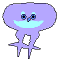 A template of Ivy's Greater Lophorina hex, with a purple base, blue eyes and beak, and teal markings.